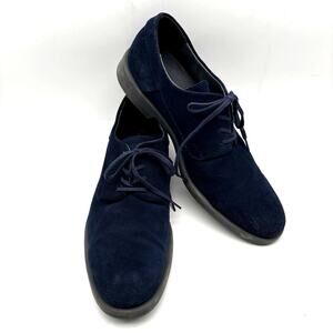 2016 Calvin Klein YAGO Blue Suede Leather Lace Up Oxford Dress Shoes Men's US 12